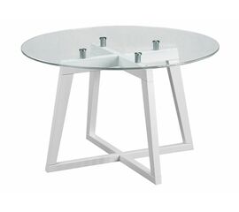 Стол журнальный Рилле 445 белый/стекло прозрачное (круг) | Интернет магазин мебели и декора LifeDekor
