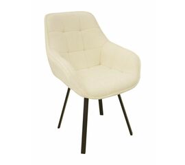 Полукресло поворотное Milan белый букле/черные опоры | Интернет магазин мебели и декора LifeDekor