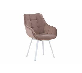 Полукресло поворотное Milan велюр темный латте/белые опоры | Интернет магазин мебели и декора LifeDekor