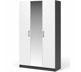 Шкаф «Чикаго» 3д (с зеркалом) MAX Антрацит/Белый | Интернет магазин мебели и декора LifeDekor