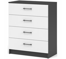 Комод «Чикаго» 4ящ Антрацит/Белый | Интернет магазин мебели и декора LifeDekor