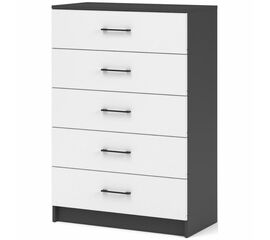 Комод «Чикаго» 5ящ Антрацит/Белый | Интернет магазин мебели и декора LifeDekor