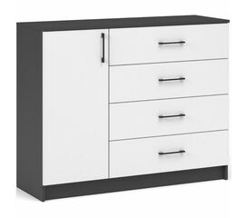 Комод «Чикаго» 1д4ящ Антрацит/Белый | Интернет магазин мебели и декора LifeDekor