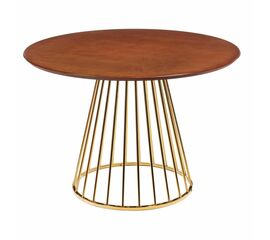 Стол Liverpool 110см шпон орех, золотистые ножки | Интернет магазин мебели и декора LifeDekor