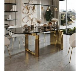 Стол обеденный Liam 200, керамика глянцевая черная | Интернет магазин мебели и декора LifeDekor