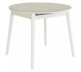 Стол «Ривьера» круг стекло капучино, белый прямые | Интернет магазин мебели и декора LifeDekor