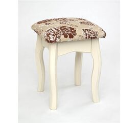 Табурет из массива березы (Розы светлые-ткань/Слоновая кость каркас) | Интернет магазин мебели и декора LifeDekor