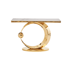 Стол-консоль Дрим IST-800,120х40х78 см, белый бентли/золотой | Интернет магазин мебели и декора LifeDekor