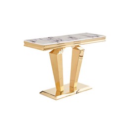 Стол-консоль Адамант IST-804,120х40х78 см, небесный белый/золотой | Интернет магазин мебели и декора LifeDekor