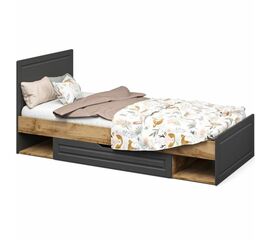 Кровать «Лацио Сканди» 90, Вотан/Сканди графит | Интернет магазин мебели и декора LifeDekor