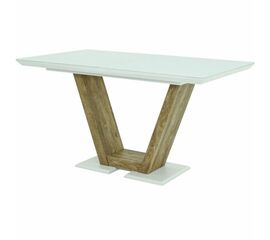 Стол «Торонто» 140x80 стекло белое, древесный | Интернет магазин мебели и декора LifeDekor