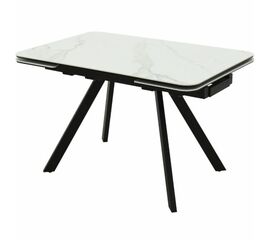 Стол «Leon» керамогранит Greys white, каркас черный | Интернет магазин мебели и декора LifeDekor