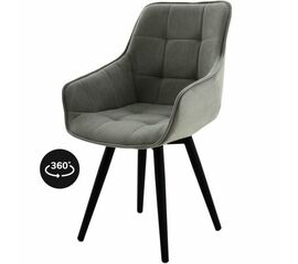 Стул «Торрес», велюр Бренди грей, каркас вращения черный | Интернет магазин мебели и декора LifeDekor