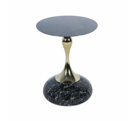 Кофейный столик Angel 40x55см, чёрный мрамор, металл | Интернет магазин мебели и декора LifeDekor