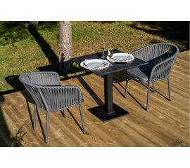 "Каффе" обеденная группа на 2 персоны, цвет "серый гранит" | Интернет магазин мебели и декора LifeDekor