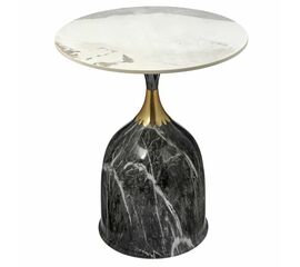 Кофейный столик Stupa диам.40см x 54см, серый мрамор, металл, керамика | Интернет магазин мебели и декора LifeDekor