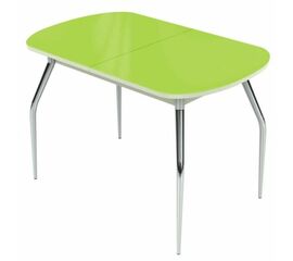 Стол «Ривьера» мини 90x60 стекло зеленый, опоры хром | Интернет магазин мебели и декора LifeDekor