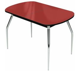 Стол «Ривьера» 120x80 стекло красный, опоры хром | Интернет магазин мебели и декора LifeDekor