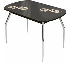 Стол «Ривьера» Смок 120x80 стекло молочный, опоры хром | Интернет магазин мебели и декора LifeDekor