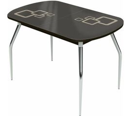 Стол «Ривьера» Квадро мини 90x60, стекло коричневый, опоры хром | Интернет магазин мебели и декора LifeDekor