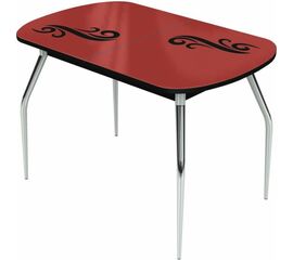 Стол «Ривьера» Смок мини 90x60 стекло красный, опоры хром | Интернет магазин мебели и декора LifeDekor