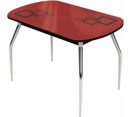 Стол «Ривьера» Квадро 120x80 стекло красный, опоры хром | Интернет магазин мебели и декора LifeDekor