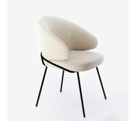 Дизайнерский стул Cosmos бежевый, основание металл черный матовый | Интернет магазин мебели и декора LifeDekor