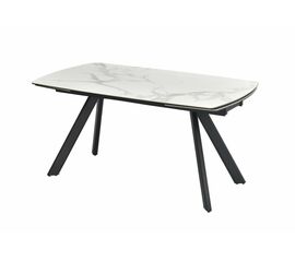Стол DikLine KL160 керамика белый мрамор С39 глянец/опоры черные) (2 уп) | Интернет магазин мебели и декора LifeDekor