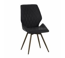 Стул Liam c поворотно-возвратным механизмом, черная экокожа/бронза | Интернет магазин мебели и декора LifeDekor