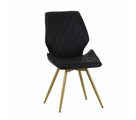 Стул Liam c поворотно-возвратным механизмом, черная экокожа/матовое золото | Интернет магазин мебели и декора LifeDekor