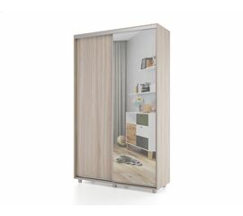 Шкаф-купе PRIME, 120х45х230 Шимо светлый с зеркалом | Интернет магазин мебели и декора LifeDekor