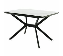 Стол «Дели» 120x80, Керамика Greys Snow, эмаль черная | Интернет магазин мебели и декора LifeDekor