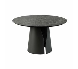 Стол круглый GIO 100, керамика матовая, черная | Интернет магазин мебели и декора LifeDekor