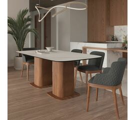 Стол прямоугольный Denver 270, керамика матовая, две опоры дерево | Интернет магазин мебели и декора LifeDekor