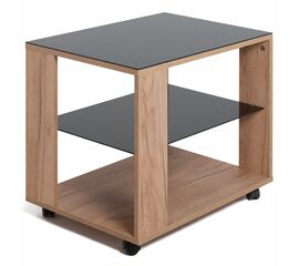 Стол журнальный BeautyStyle 5 дуб крафт золотой/стекло черное | Интернет магазин мебели и декора LifeDekor