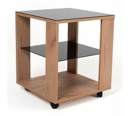 Стол журнальный BeautyStyle 6 дуб крафт золотой/стекло черное | Интернет магазин мебели и декора LifeDekor