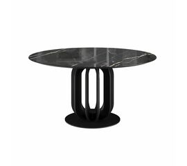 Стол круглый Castro 120, керамика глянцевая, черная | Интернет магазин мебели и декора LifeDekor