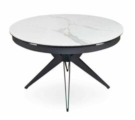 Стол DikLine KW120 керамика белый мрамор C11 глянец/опоры черные (2 уп) | Интернет магазин мебели и декора LifeDekor