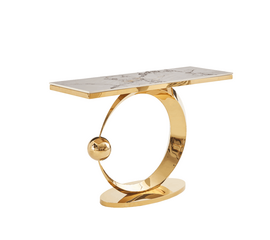 Стол-консоль Дрим IST-800,120х40х78 см, белый нефрит/золотой/ | Интернет магазин мебели и декора LifeDekor