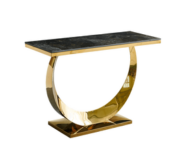 Стол-консоль Прайм IST-803,120х40х78 см, черный мрамор/золотой | Интернет магазин мебели и декора LifeDekor