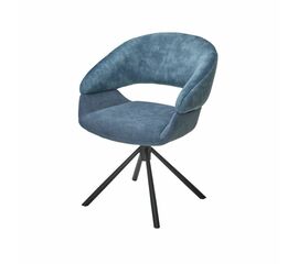 Стул Lotus ткань комби синий, поворотно-возвратный механизм 360 градусов | Интернет магазин мебели и декора LifeDekor