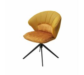 Стул Shell ткань комби желтый, поворотно-возвратный механизм 360 градусов с автовозвратом | Интернет магазин мебели и декора LifeDekor