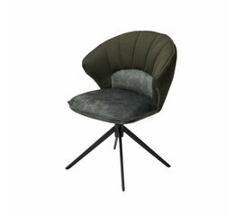 Стул Shell ткань комби серо-зеленый, поворотно-возвратный механизм 360 градусов с автовозвратом | Интернет магазин мебели и декора LifeDekor