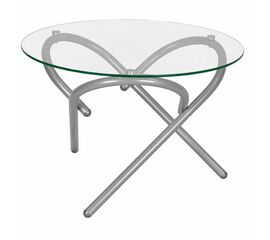 Стол журнальный Дуэт 15 металлик/прозрачное | Интернет магазин мебели и декора LifeDekor