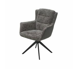 Стул с подлокотниками Gary ткань комби серый, поворотно-возвратный механизм 360 градусов | Интернет магазин мебели и декора LifeDekor