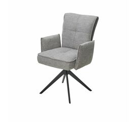 Стул с подлокотниками Rico ткань серый, поворотно-возвратный механизм 360 градусов | Интернет магазин мебели и декора LifeDekor