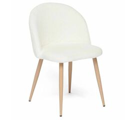 Дизайнерский стул Aruno букле молочный, опора бук натуральный | Интернет магазин мебели и декора LifeDekor