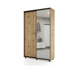 Шкаф-купе PRIME, 120х45х230 Дуб вотан с зеркалом | Интернет магазин мебели и декора LifeDekor