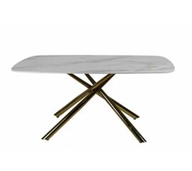 Стол обеденный Неаполь Голд TW1162-T-1,160x90x76 см, серо-золотая керамика/золото | Интернет магазин мебели и декора LifeDekor