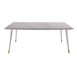 Стол обеденный Рио Гранд MC232-180WH, 180х90х76 см, белая керамика/золото | Интернет магазин мебели и декора LifeDekor